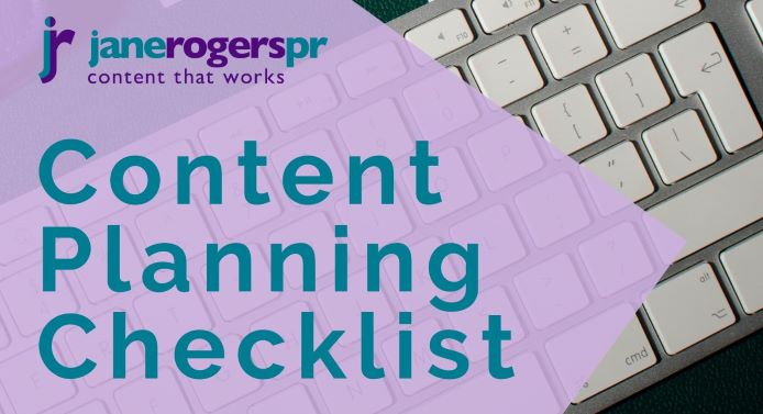 Content planning checklist front cover - Jane Rogers